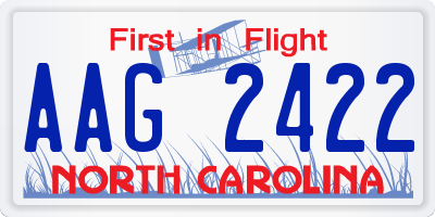 NC license plate AAG2422