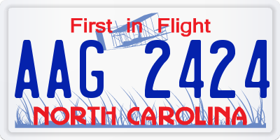 NC license plate AAG2424