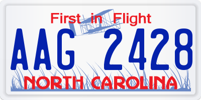 NC license plate AAG2428