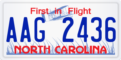 NC license plate AAG2436
