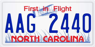 NC license plate AAG2440