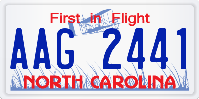 NC license plate AAG2441