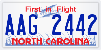 NC license plate AAG2442