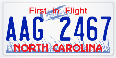 NC license plate AAG2467