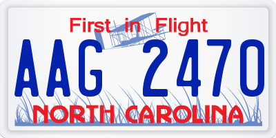 NC license plate AAG2470