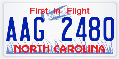 NC license plate AAG2480