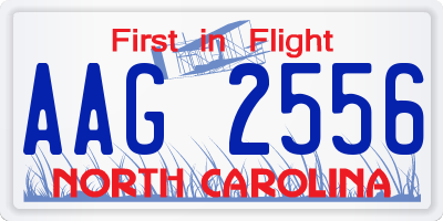 NC license plate AAG2556