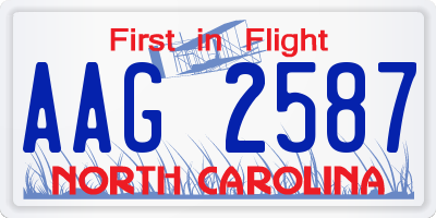 NC license plate AAG2587