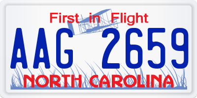 NC license plate AAG2659