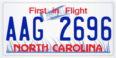 NC license plate AAG2696