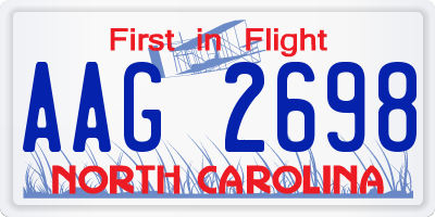 NC license plate AAG2698