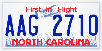 NC license plate AAG2710