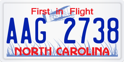 NC license plate AAG2738