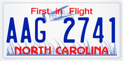 NC license plate AAG2741