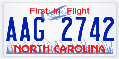 NC license plate AAG2742