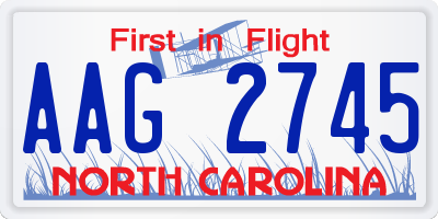 NC license plate AAG2745