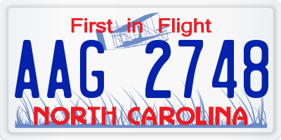 NC license plate AAG2748