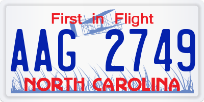 NC license plate AAG2749