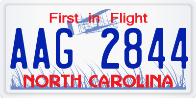 NC license plate AAG2844