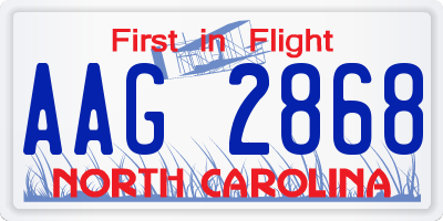 NC license plate AAG2868