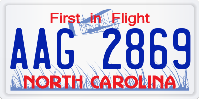 NC license plate AAG2869