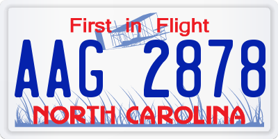 NC license plate AAG2878