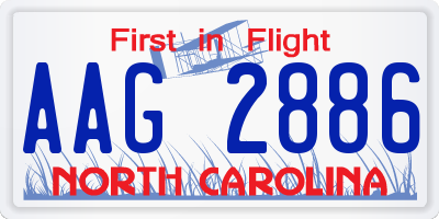 NC license plate AAG2886