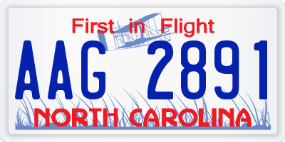 NC license plate AAG2891
