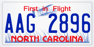 NC license plate AAG2896