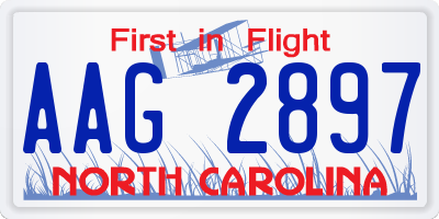 NC license plate AAG2897