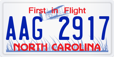 NC license plate AAG2917