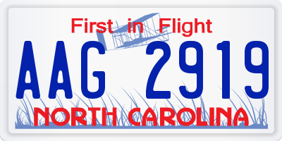 NC license plate AAG2919