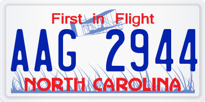 NC license plate AAG2944
