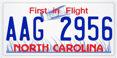 NC license plate AAG2956