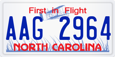 NC license plate AAG2964