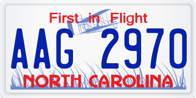 NC license plate AAG2970