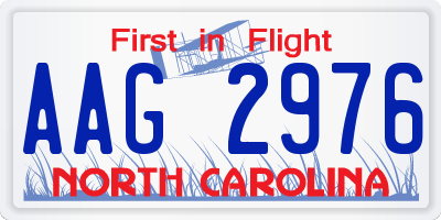 NC license plate AAG2976