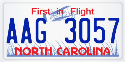 NC license plate AAG3057