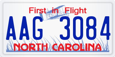 NC license plate AAG3084