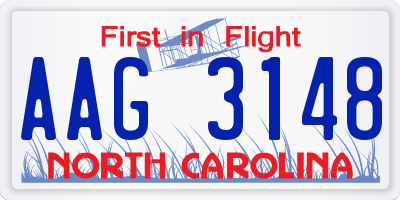NC license plate AAG3148