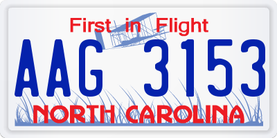 NC license plate AAG3153