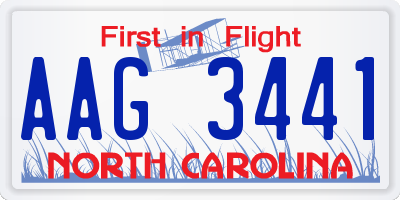 NC license plate AAG3441