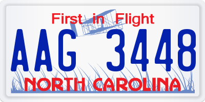 NC license plate AAG3448