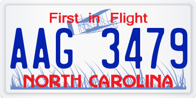 NC license plate AAG3479
