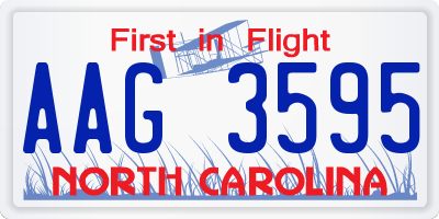 NC license plate AAG3595
