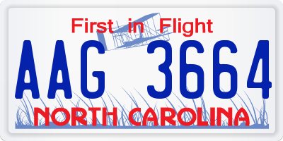 NC license plate AAG3664