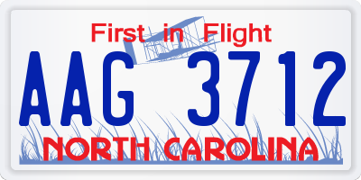 NC license plate AAG3712