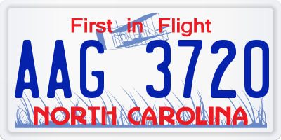 NC license plate AAG3720