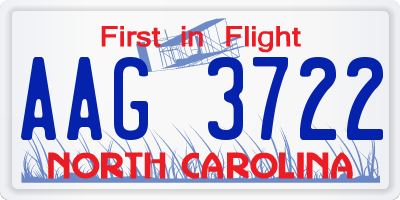 NC license plate AAG3722