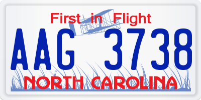 NC license plate AAG3738